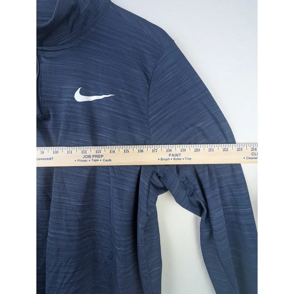 Nike Dri-FIT Mens XL Navy Heather Quarter Zip Long Sleeve Running Pullover